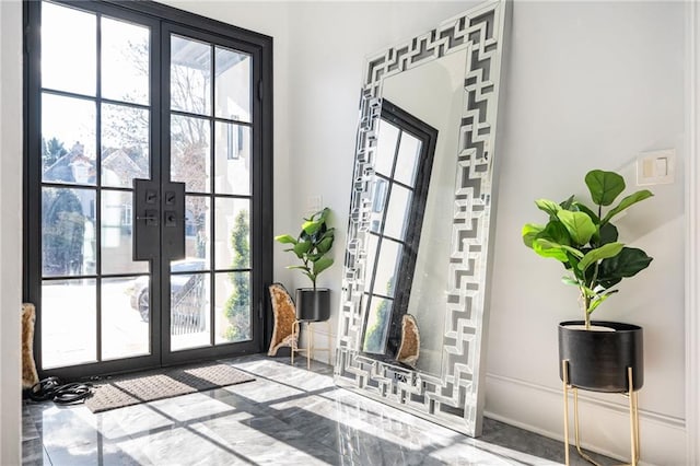 doorway to outside with french doors