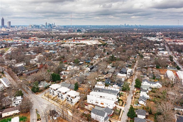 aerial view with a city view