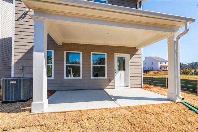 exterior space featuring a patio area and central AC unit