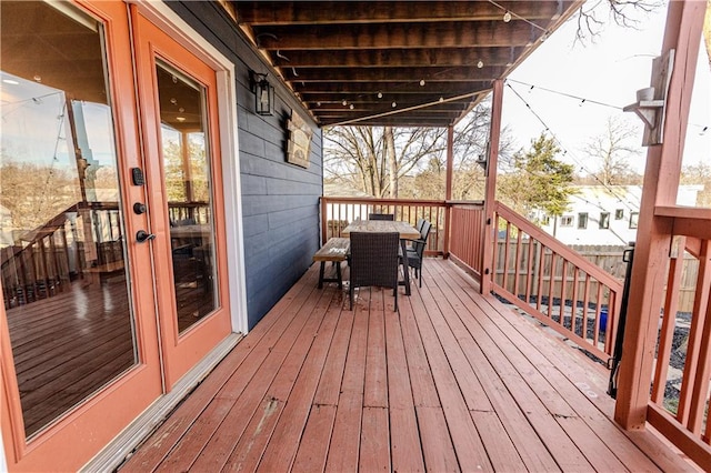 deck featuring outdoor dining space