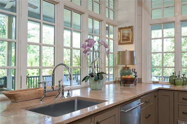 kitchen featuring sink and a wealth of natural light