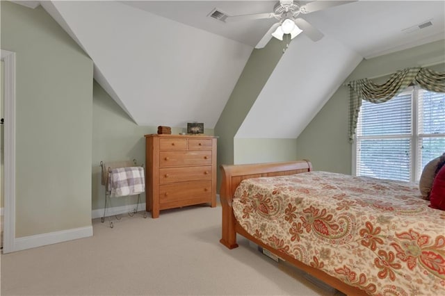 79 Strawberry Way, Jasper, GA 30143 - carpeted bedroom with vaulted ceiling and a ceiling fan
