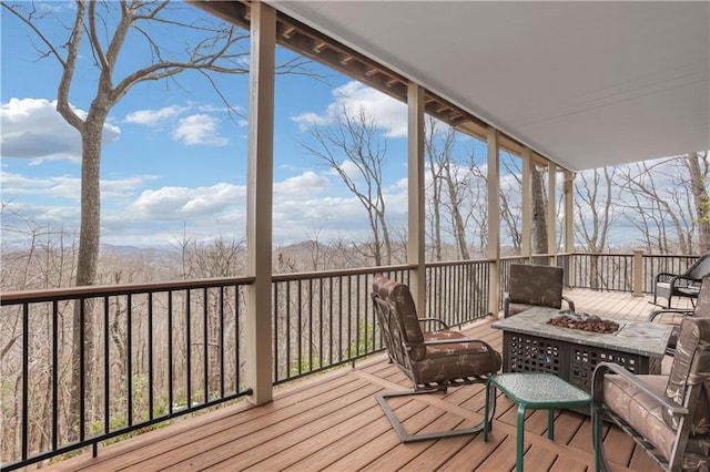 79 Strawberry Way, Jasper, GA 30143 - wooden deck featuring a fire pit