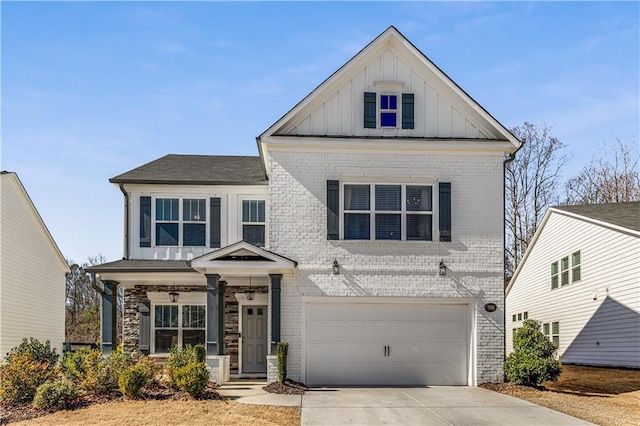 craftsman-style home with a garage