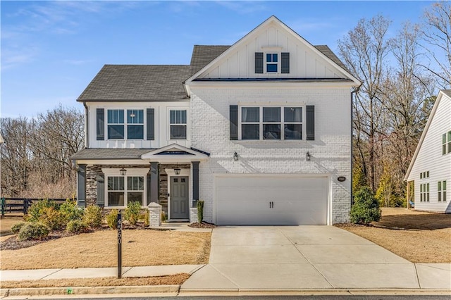 view of front of property featuring a garage