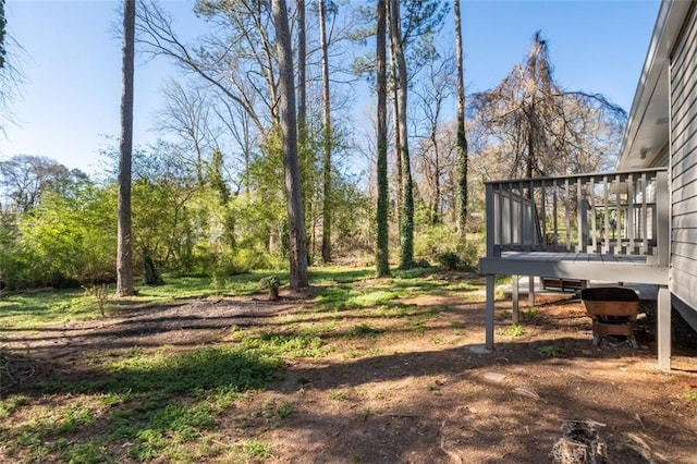 view of yard featuring a deck