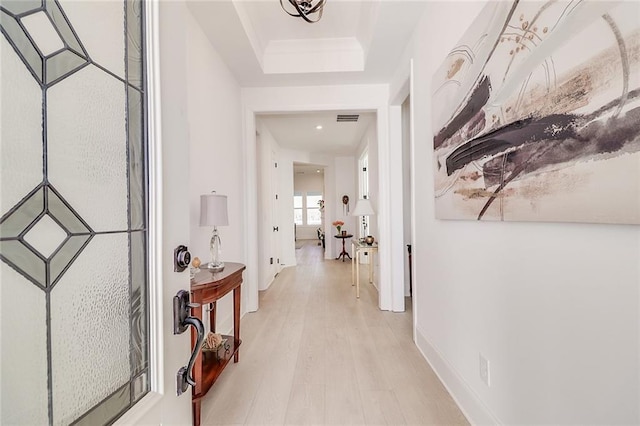 hall featuring light hardwood / wood-style flooring