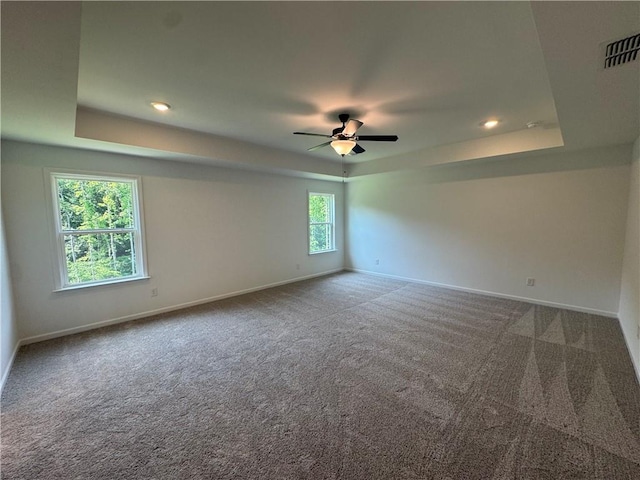 23 Gresham Ct, Dawsonville, GA 30534 - unfurnished room with a raised ceiling, ceiling fan, carpet, and recessed lighting