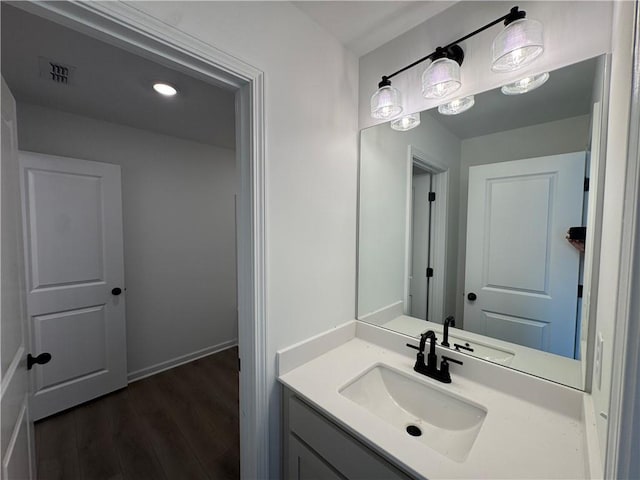 23 Gresham Ct, Dawsonville, GA 30534 - bathroom featuring vanity and wood finished floors