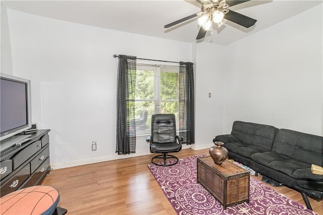 living room featuring light hardwood / wood-style flooring