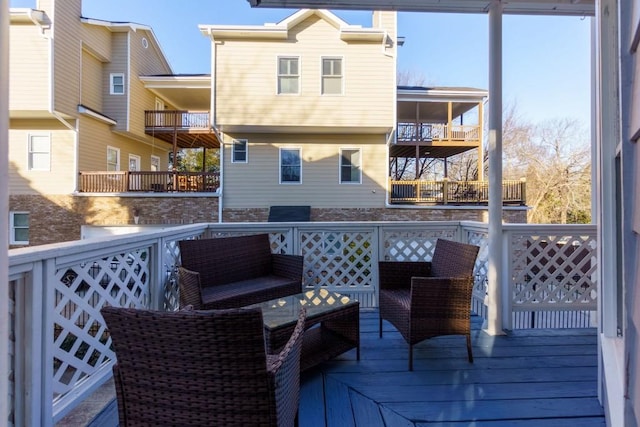 deck with outdoor lounge area