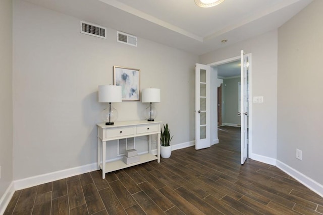 interior space featuring dark hardwood / wood-style flooring