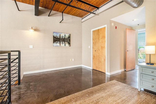 1133 Church St Unit 1, Covington, GA 30014 - unfurnished room with concrete floors, baseboards, and wood ceiling