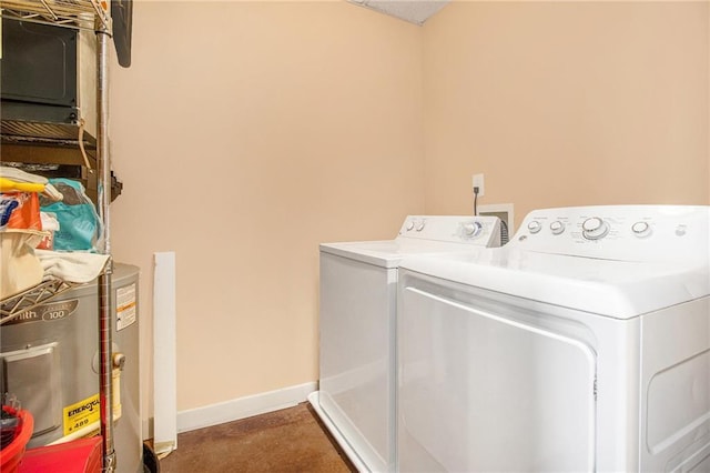 1133 Church St Unit 1, Covington, GA 30014 - clothes washing area with independent washer and dryer, baseboards, and water heater