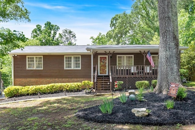 6863 Recreation Ln, Acworth, GA 30102 - ranch-style house featuring a porch and brick siding