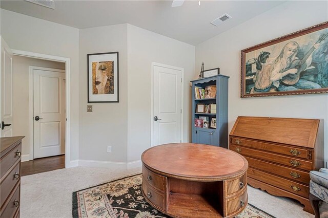 285 Turtle Rock Pl, Acworth, GA 30101 - carpeted office featuring baseboards and ceiling fan
