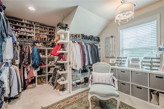 285 Turtle Rock Pl, Acworth, GA 30101 - spacious closet with lofted ceiling and carpet flooring
