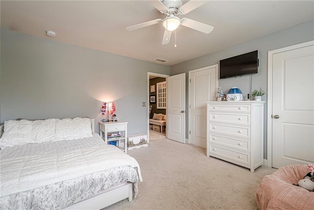 285 Turtle Rock Pl, Acworth, GA 30101 - bedroom with light carpet and ceiling fan