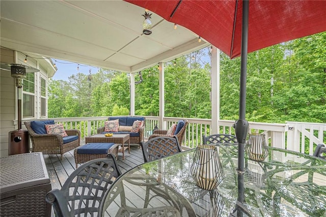 285 Turtle Rock Pl, Acworth, GA 30101 - wooden deck with an outdoor hangout area