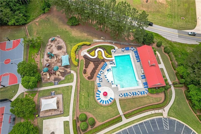 285 Turtle Rock Pl, Acworth, GA 30101 - aerial view of a pool area