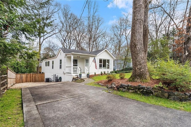 view of front of house with central AC unit