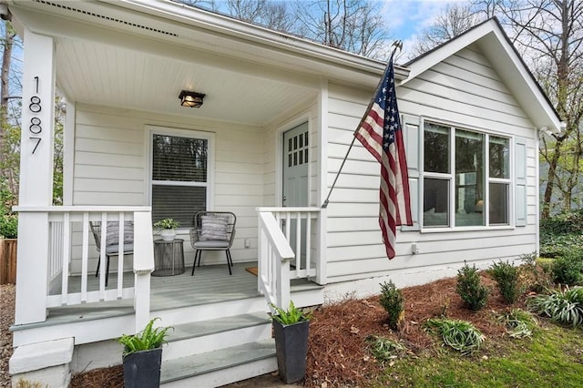 exterior space with a porch