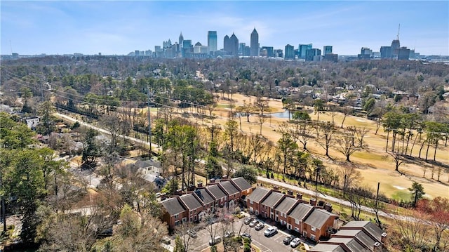 bird's eye view featuring a city view