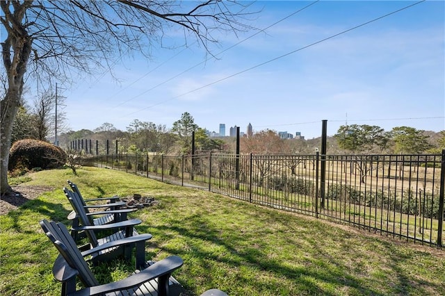 view of yard with fence