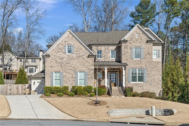 view of front facade with a garage