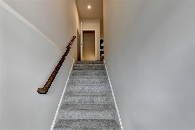 2719 Hedgeway Cir, Kennesaw, GA 30144 - staircase with carpet flooring and recessed lighting