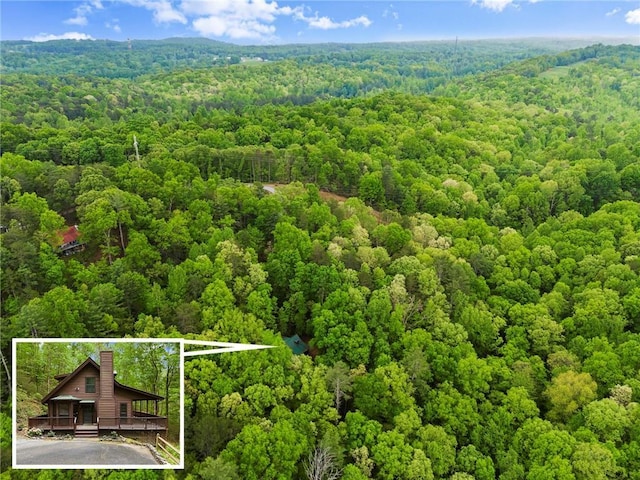 drone / aerial view with a view of trees