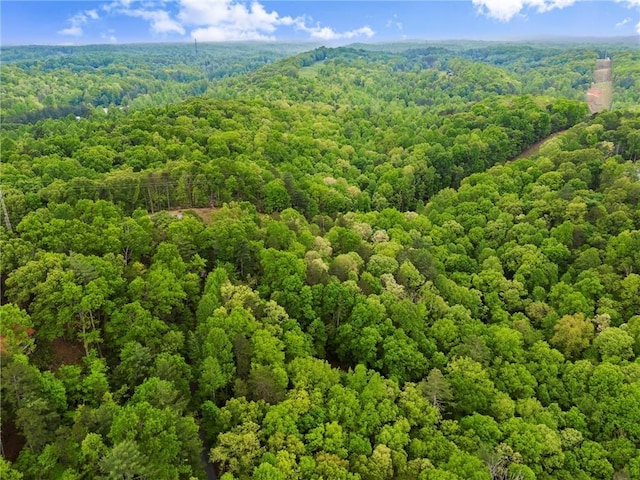 bird's eye view featuring a view of trees
