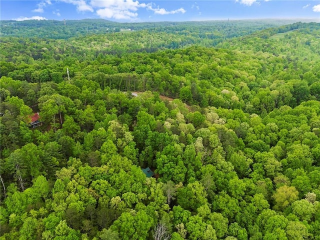 aerial view featuring a forest view