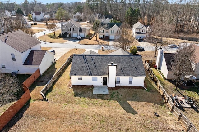 bird's eye view featuring a residential view