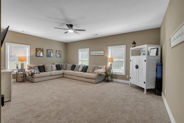 3088 Hiram Sudie Rd, Hiram, GA 30141 - carpeted living room with ceiling fan and baseboards