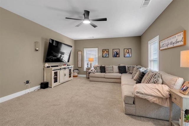 3088 Hiram Sudie Rd, Hiram, GA 30141 - carpeted living area featuring baseboards and ceiling fan