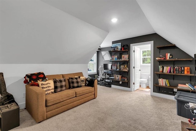 3088 Hiram Sudie Rd, Hiram, GA 30141 - living room featuring carpet floors, plenty of natural light, and lofted ceiling
