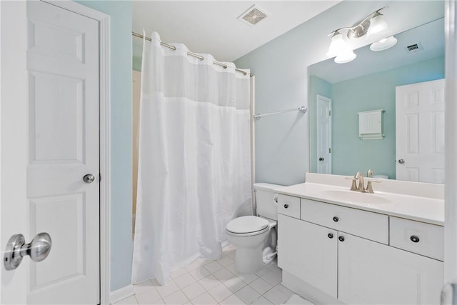 420 Big Bend Trl, Sugar Hill, GA 30518 - full bathroom with tile patterned flooring, vanity, toilet, and a shower with curtain