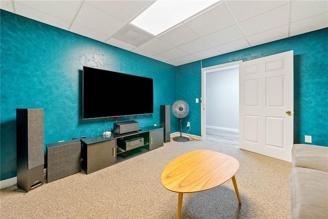 420 Big Bend Trl, Sugar Hill, GA 30518 - carpeted living area featuring a paneled ceiling