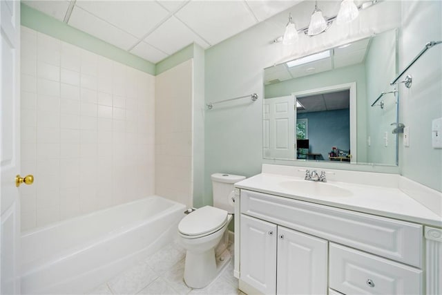 420 Big Bend Trl, Sugar Hill, GA 30518 - full bathroom with toilet, tile patterned floors, vanity, and  shower combination