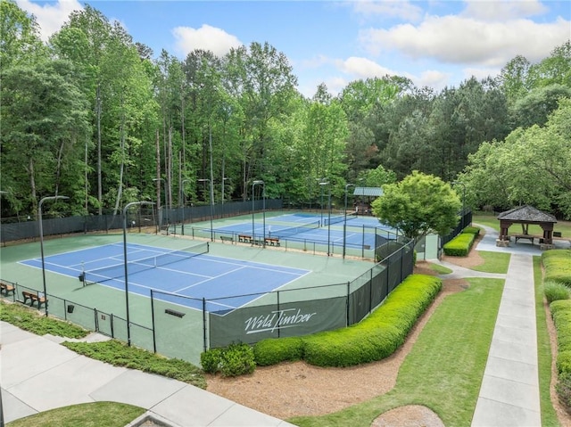 420 Big Bend Trl, Sugar Hill, GA 30518 - view of tennis court featuring a gazebo
