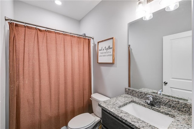 110 Chalfont Cir, Carrollton, GA 30117 - full bath with toilet, vanity, and a shower with shower curtain