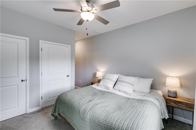 110 Chalfont Cir, Carrollton, GA 30117 - carpeted bedroom featuring a ceiling fan and baseboards