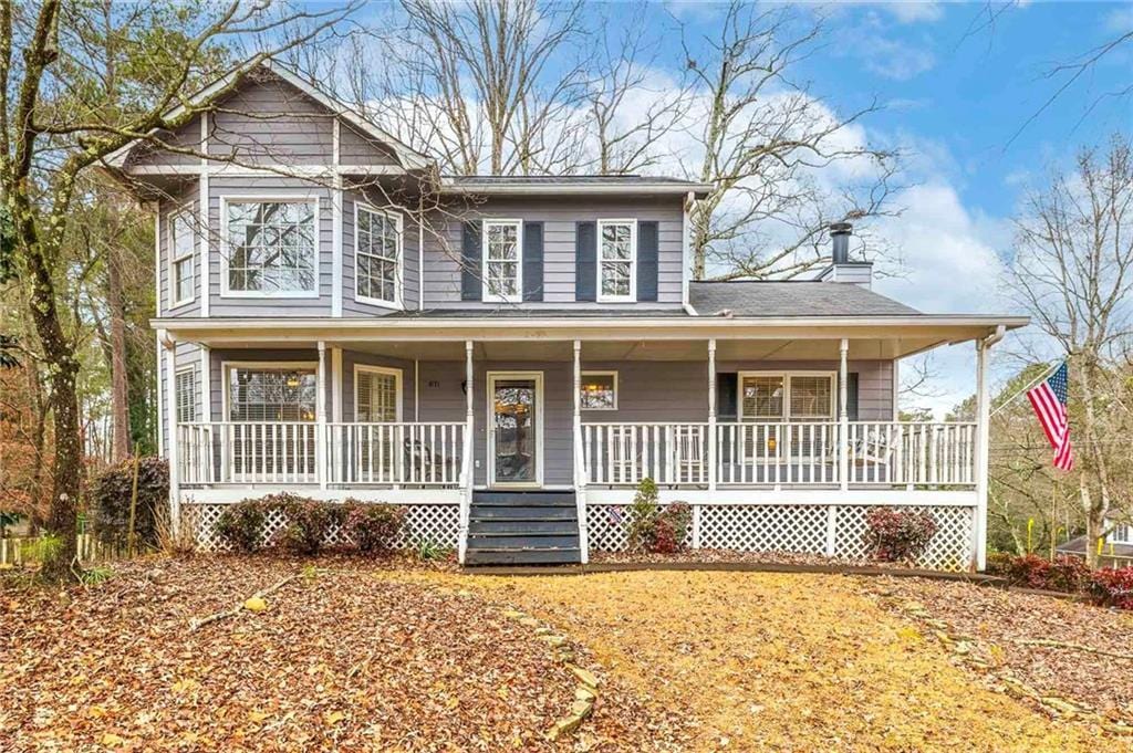 view of front of home with a porch