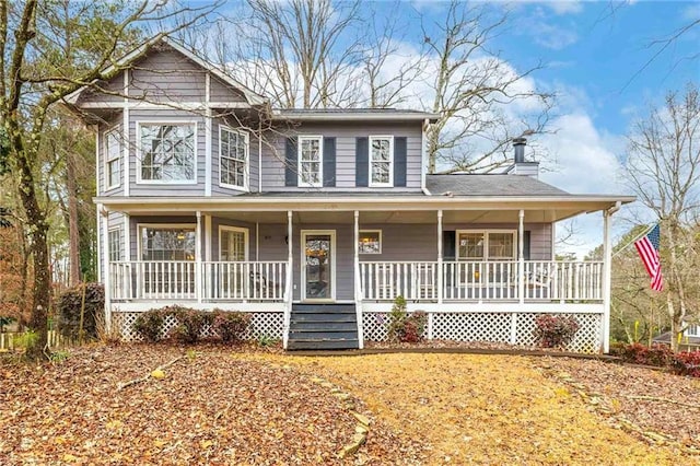 view of front of home with a porch