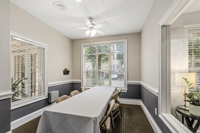 office featuring ceiling fan