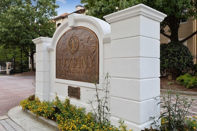 view of community sign