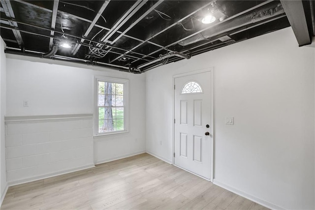 foyer entrance featuring light hardwood / wood-style flooring