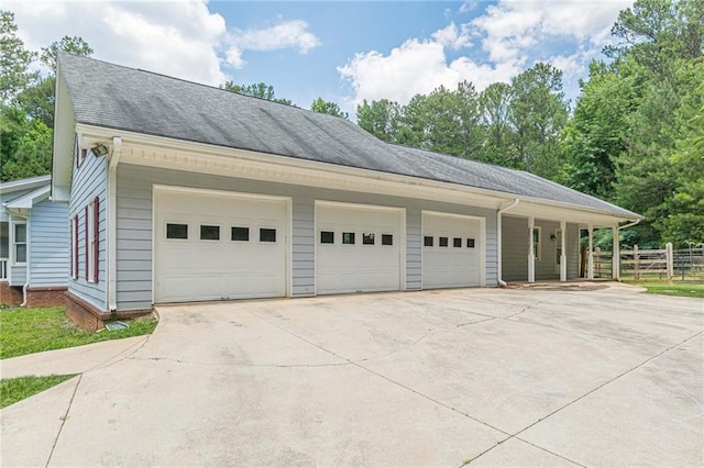 view of garage