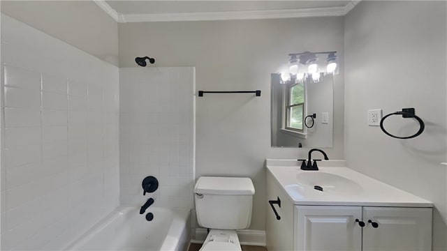 1102 Tony Valley Dr, Conyers, GA 30013 - full bath featuring vanity, tub / shower combination, and crown molding